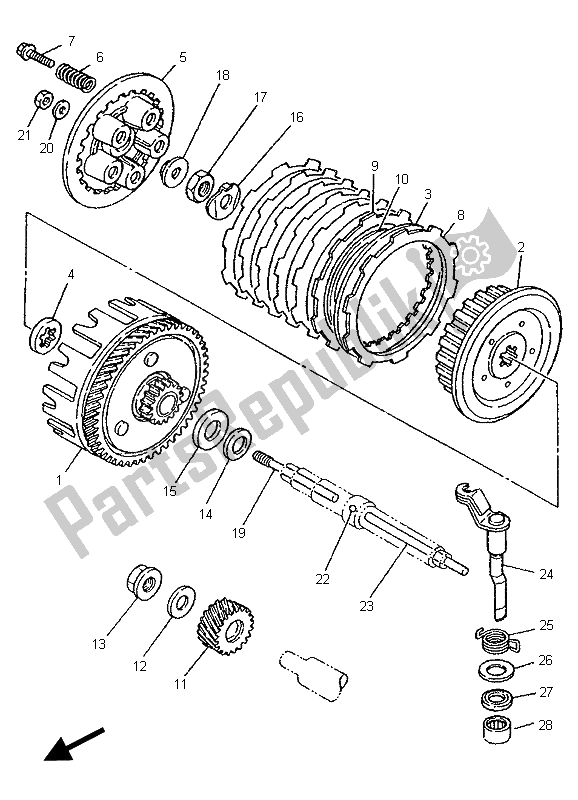 Toutes les pièces pour le Embrayage du Yamaha TZR 125 1995