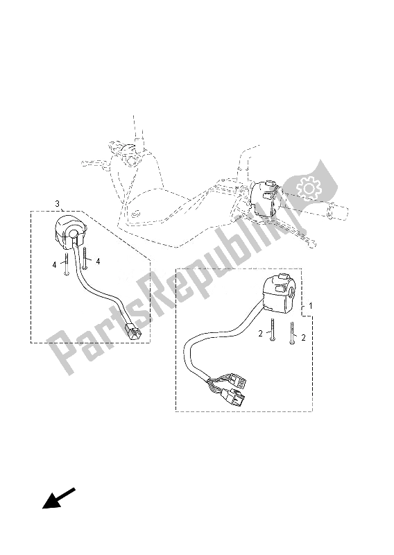 All parts for the Handle Switch & Lever of the Yamaha YP 250 RA 2013