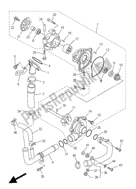 Tutte le parti per il Pompa Dell'acqua del Yamaha YZF R1 1000 2005