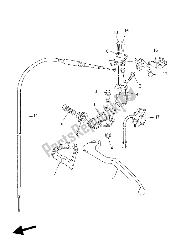 Toutes les pièces pour le Interrupteur Et Levier De Poignée du Yamaha YZ 250F 2004