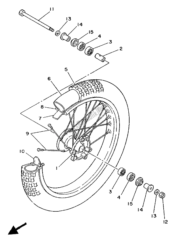 Wszystkie części do Przednie Ko? O Yamaha YZ 80 LC 1991