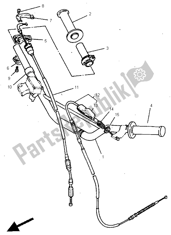 Wszystkie części do Uchwyt Kierownicy I Kabel Yamaha YZ 80 LW 1999