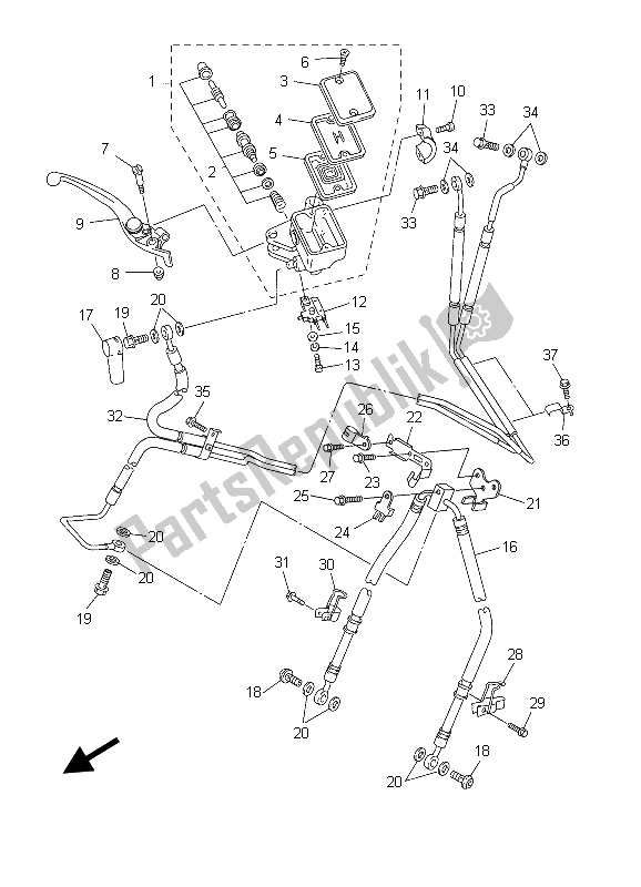 All parts for the Front Master Cylinder of the Yamaha FJR 1300A 2003