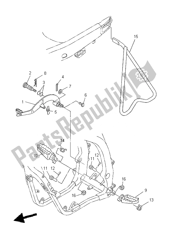 Toutes les pièces pour le Support Et Repose-pieds du Yamaha YZ 450F 2007