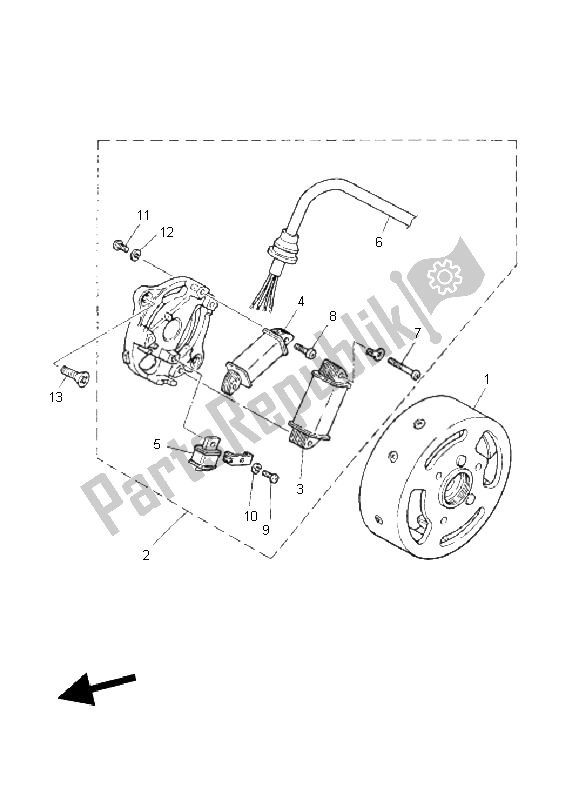 Tutte le parti per il Generatore del Yamaha PW 50 2011