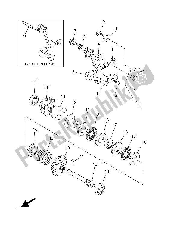 All parts for the Governor of the Yamaha YZ 250 2003