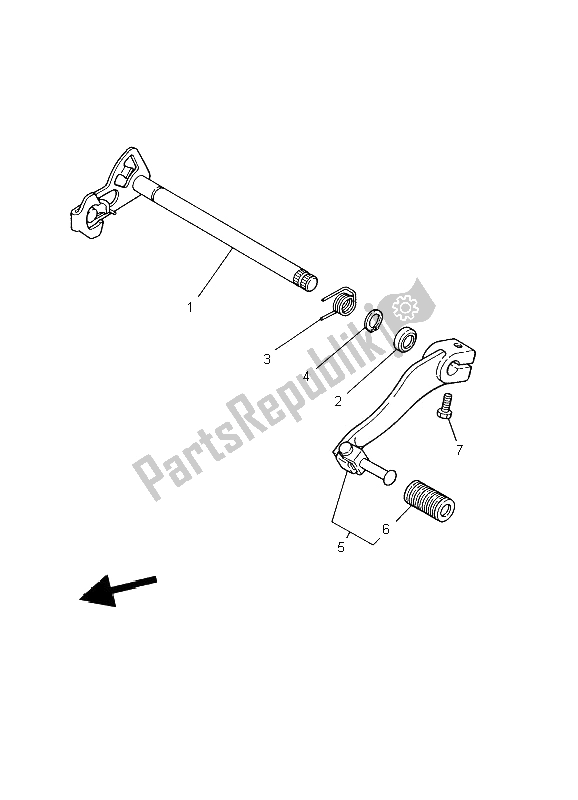 All parts for the Shift Shaft of the Yamaha DT 125R 2002