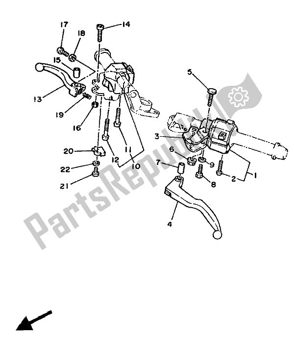 Todas las partes para Interruptor De Palanca Y Palanca de Yamaha RD 350 LCF 1986