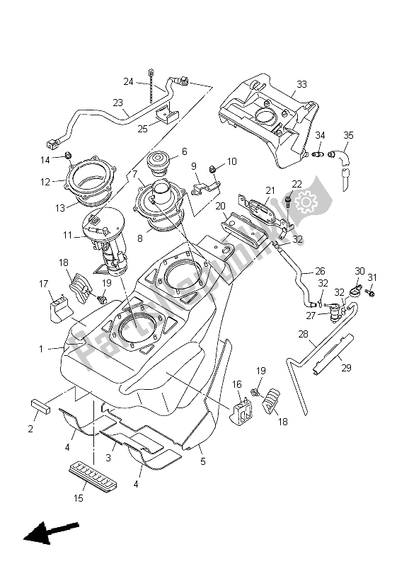 Tutte le parti per il Serbatoio Di Carburante del Yamaha VMX 17 1700 2009