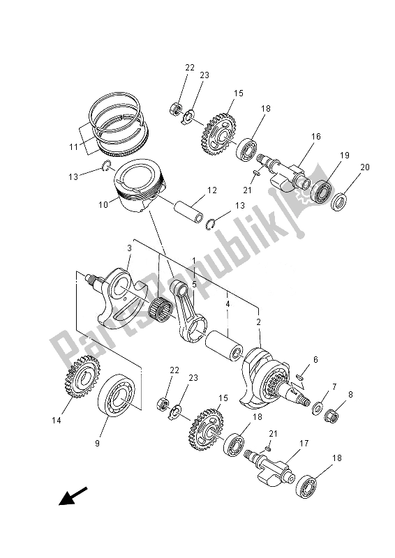 All parts for the Crankshaft & Piston of the Yamaha YFM 700 RD 2013