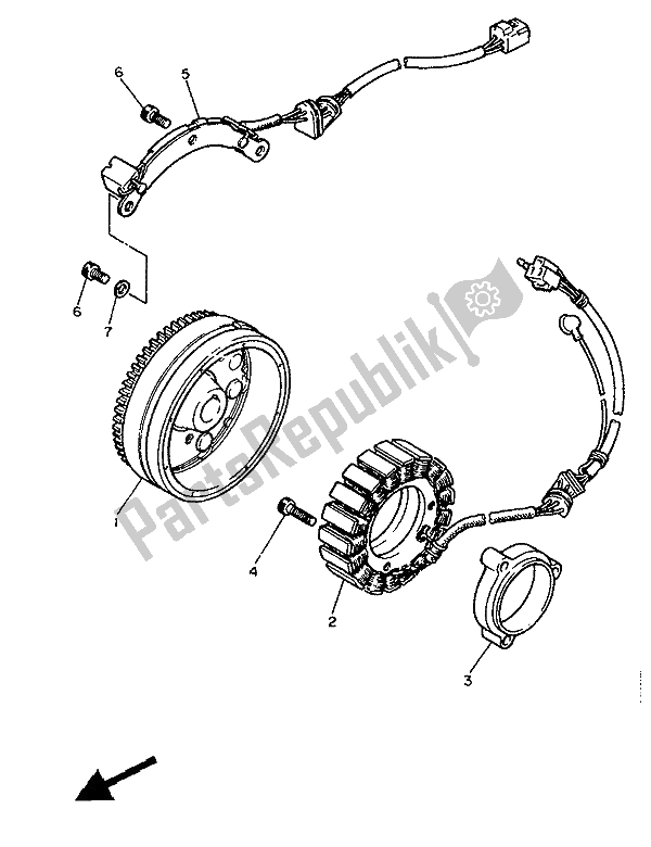 Toutes les pièces pour le Générateur du Yamaha XV 1000 SE Virago 1988