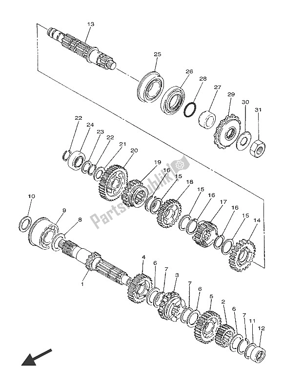 All parts for the Transmission of the Yamaha SR 400 2016