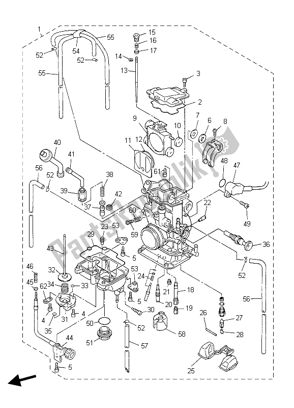 Toutes les pièces pour le Carburateur du Yamaha YZ 250F 2004