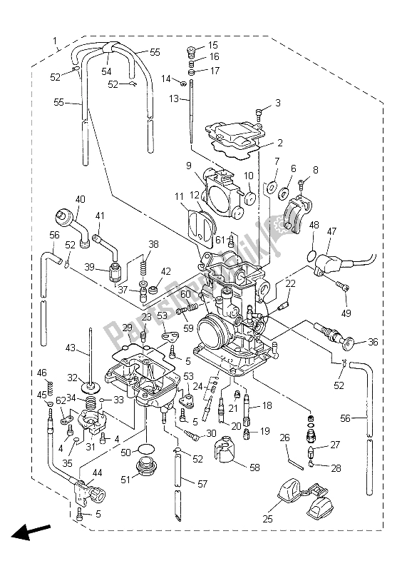 Toutes les pièces pour le Carburateur du Yamaha YZ 250F 2004