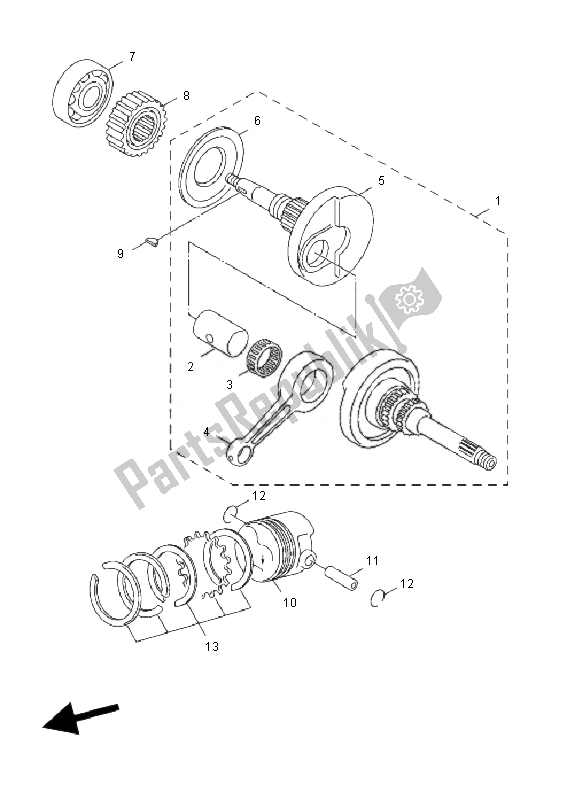 Tutte le parti per il Albero Motore E Pistone del Yamaha YN 50F 4T Neos 2010