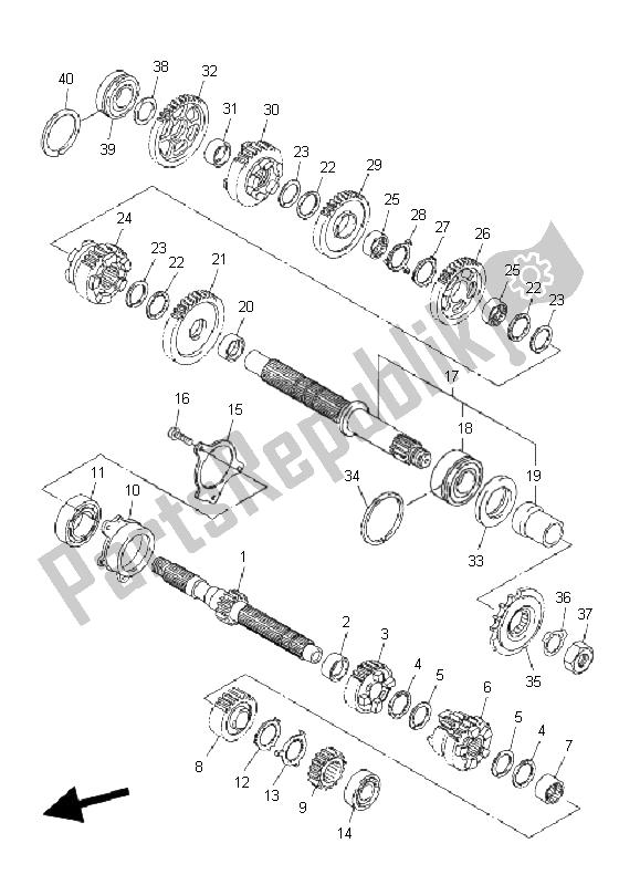 All parts for the Transmission of the Yamaha FZ1 N Fazer 1000 2009