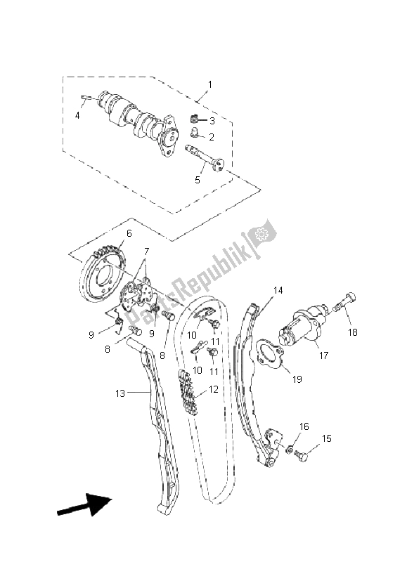 Toutes les pièces pour le Arbre à Cames Et Chaîne du Yamaha YXR 660 FA Rhino 2004