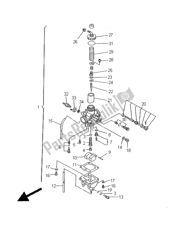 Alle onderdelen voor de Carburator van de Yamaha SR 125 2000