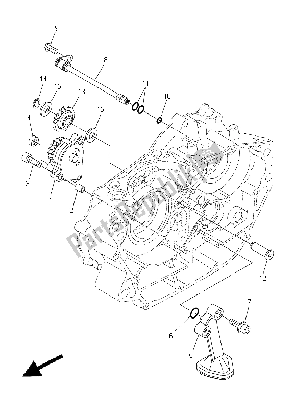 Alle onderdelen voor de Oliepomp van de Yamaha WR 250R 2012