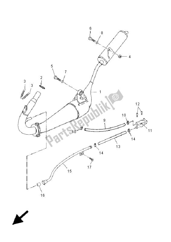 Tutte le parti per il Scarico del Yamaha TZR 50 2007