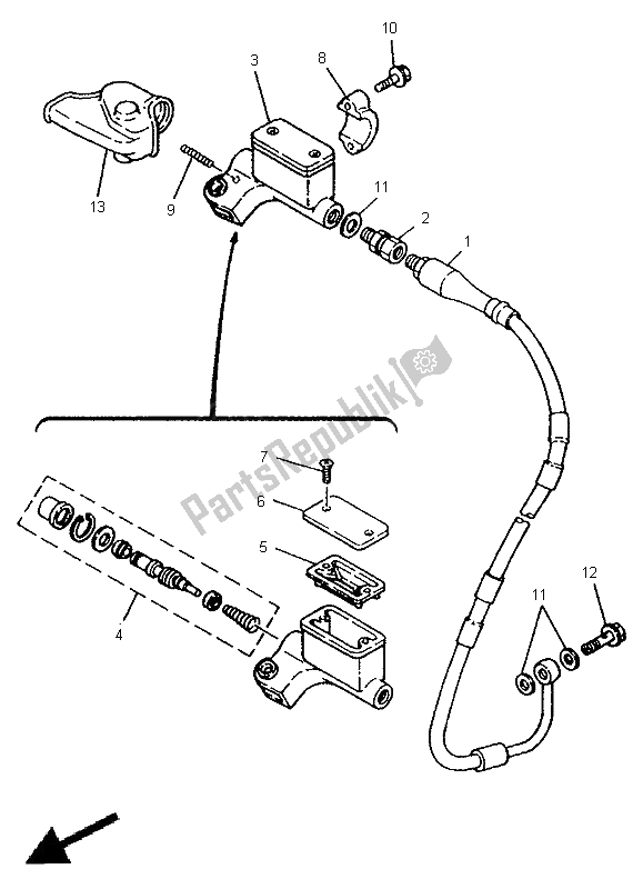 Toutes les pièces pour le Maître-cylindre Avant du Yamaha WR 250Z 1995