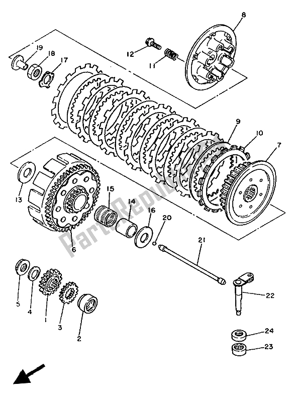 Toutes les pièces pour le Embrayage du Yamaha YZ 250 LC 1991