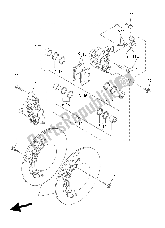 Tutte le parti per il Pinza Freno Anteriore del Yamaha FZ1 SA Fazer 1000 2009