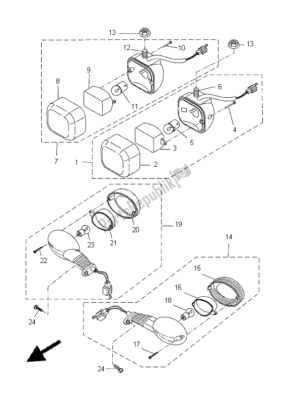 Toutes les pièces pour le Lumière Clignotante du Yamaha CW 50 2014