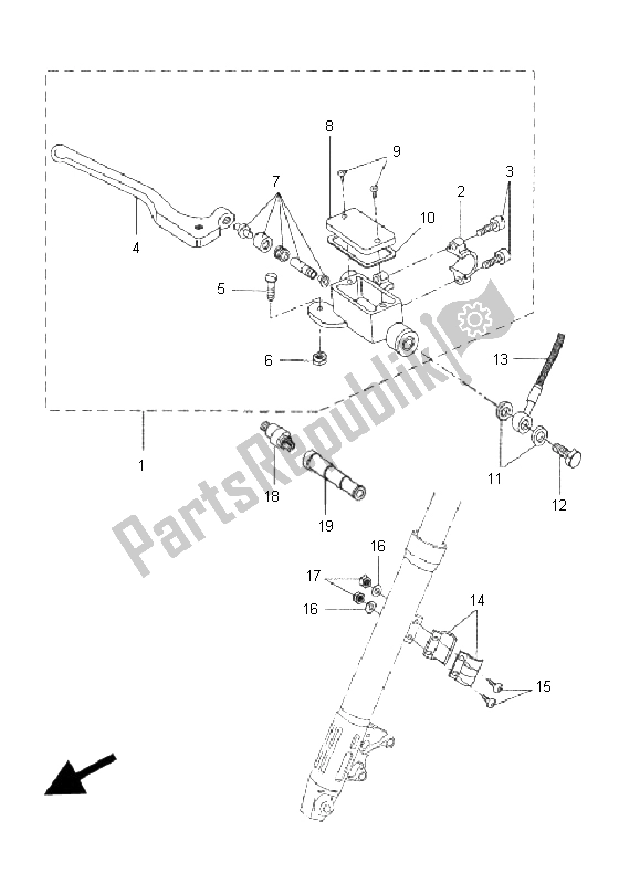 All parts for the Front Master Cylinder of the Yamaha DT 50R SM 2008