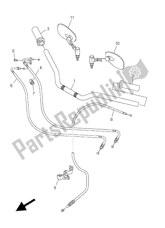 Alle onderdelen voor de Stuurhendel En Kabel van de Yamaha XVS 950 CU 2014