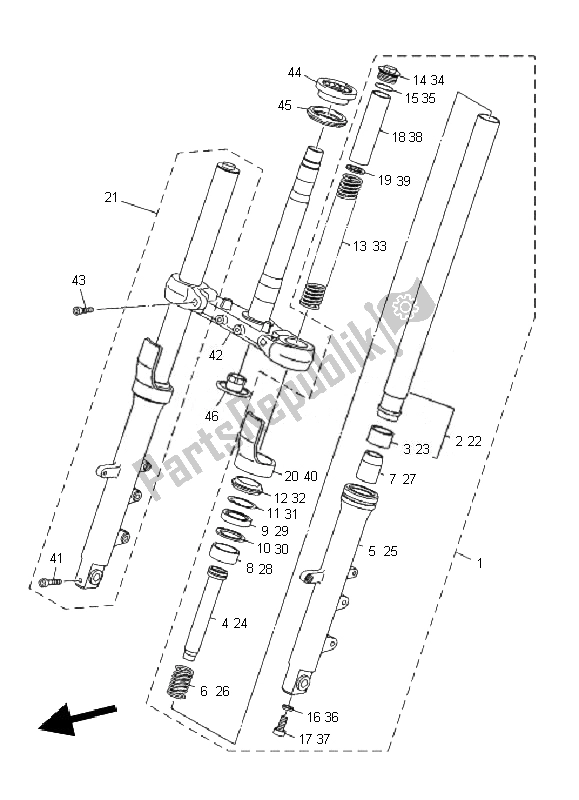 Wszystkie części do Przedni Widelec Yamaha XJ6F 600 2010