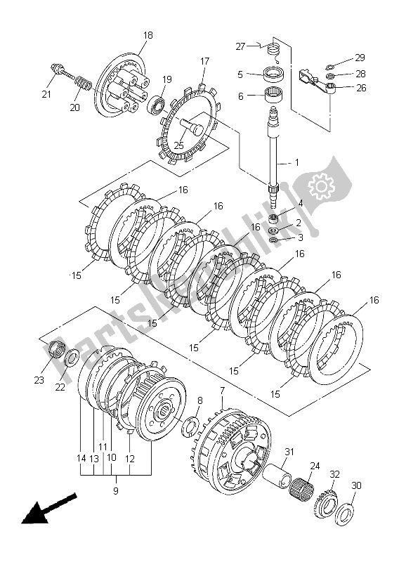 Alle onderdelen voor de Koppeling van de Yamaha FZ8 SA 800 2012