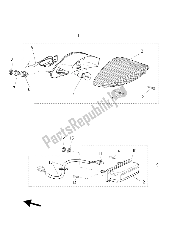 Toutes les pièces pour le Feu Arrière du Yamaha BT 1100 2003