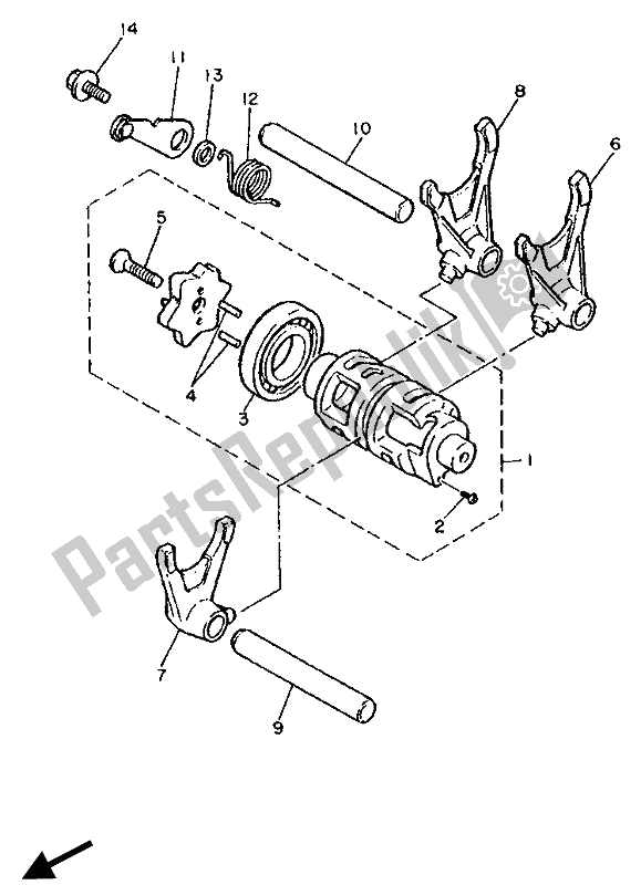 Tutte le parti per il Camma Cambio E Forcella del Yamaha XT 600Z Tenere 1990