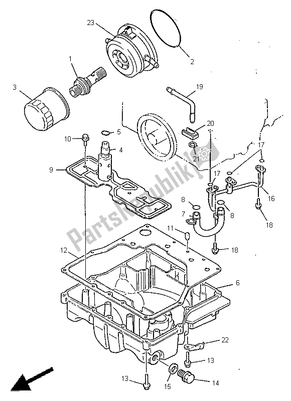 Toutes les pièces pour le Nettoyant Huile du Yamaha GTS 1000A 1998