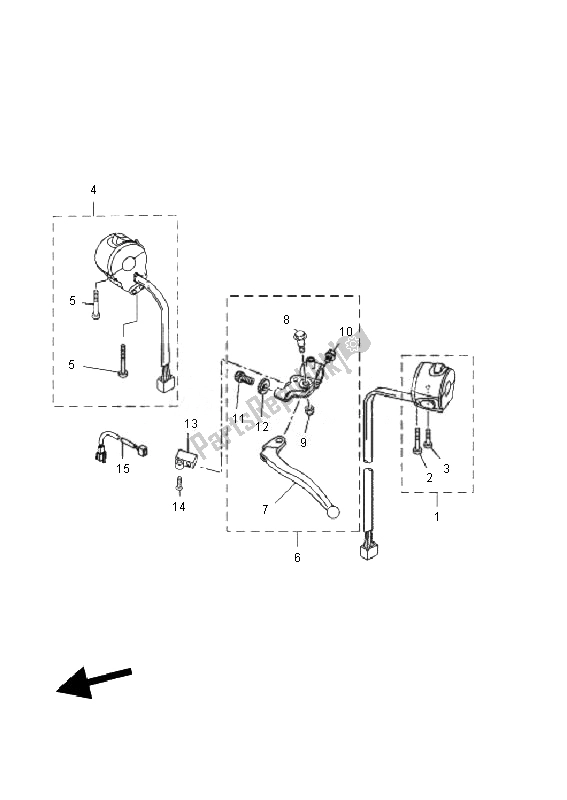 Todas las partes para Interruptor De Palanca Y Palanca de Yamaha WR 125X 2010