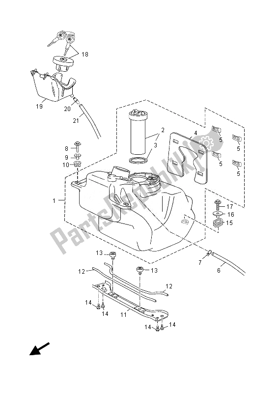 All parts for the Fuel Tank of the Yamaha YP 250 RA 2013