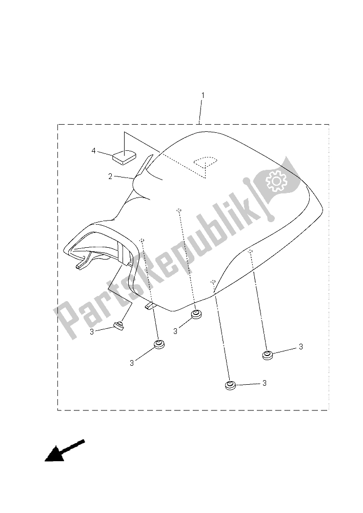 All parts for the Seat of the Yamaha YFM 550 Fwad Grizzly 2015