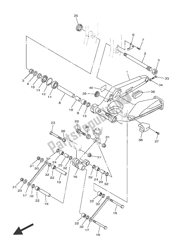 Todas las partes para Brazo Trasero de Yamaha FJR 1300 AE 2016