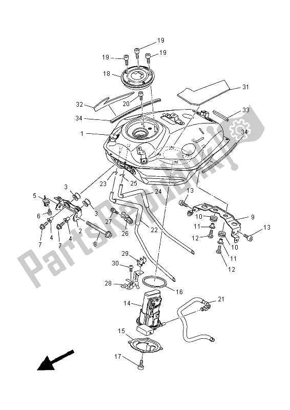 Toutes les pièces pour le Réservoir D'essence du Yamaha MT 07 700 2014