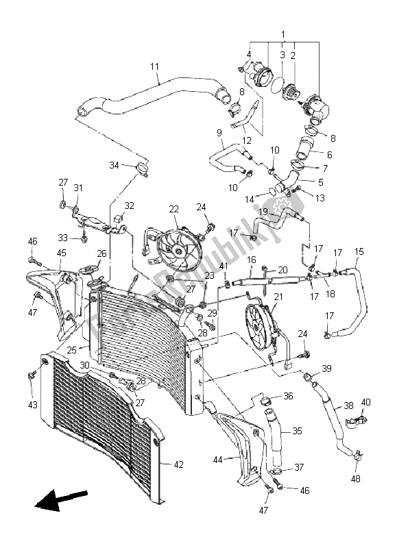 Toutes les pièces pour le Tuyau De Radiateur du Yamaha FZ1 SA Fazer 1000 2010