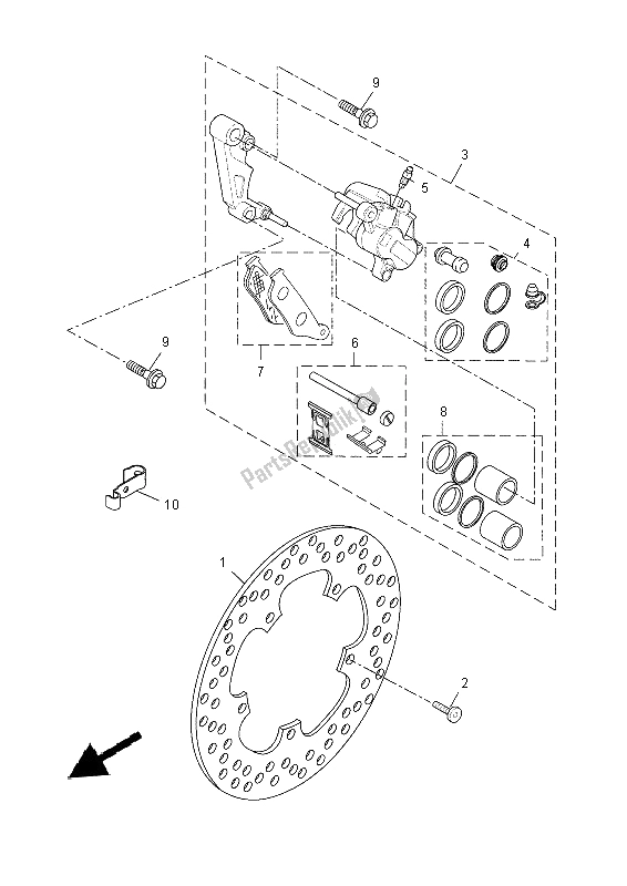 Tutte le parti per il Pinza Freno Anteriore del Yamaha YP 125 RA 2014