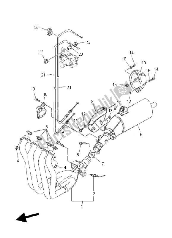 Tutte le parti per il Scarico del Yamaha FZ1 S Fazer 1000 2007