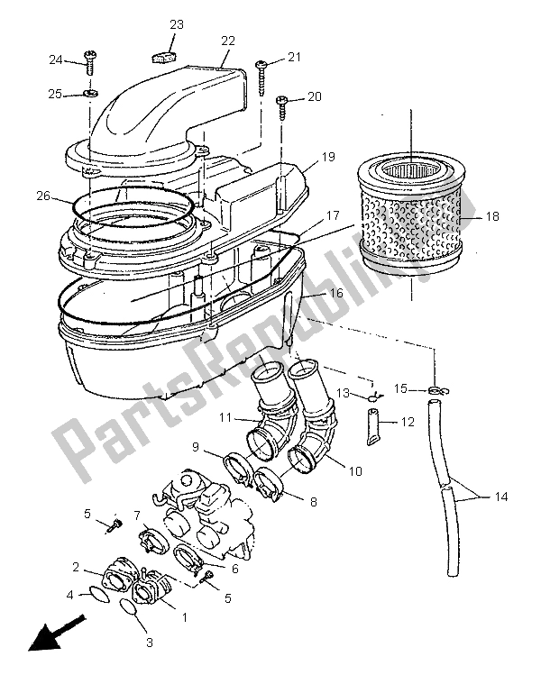 Tutte le parti per il Presa del Yamaha SZR 660 1997