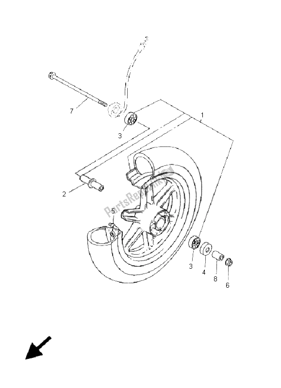 All parts for the Front Wheel of the Yamaha CS 50 LC Jogr 2005