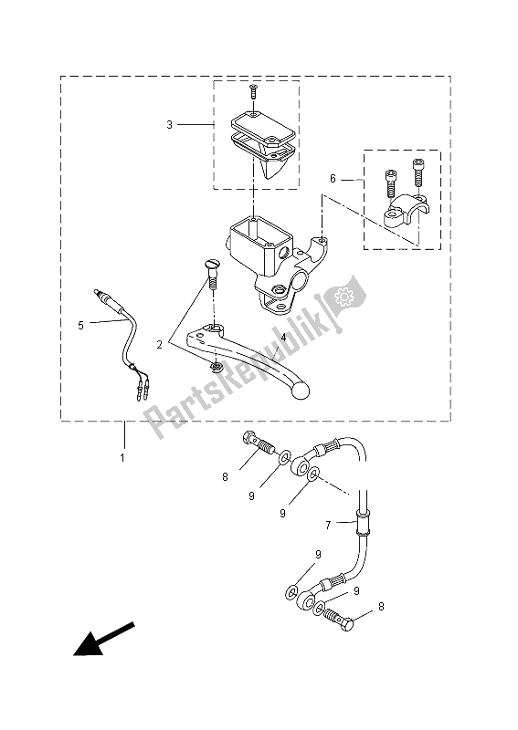 Toutes les pièces pour le Maître-cylindre Arrière du Yamaha YQ 50 Aerox 2012