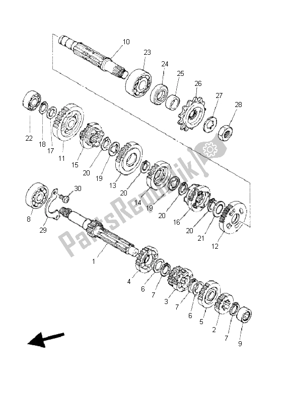 Wszystkie części do Przenoszenie Yamaha DT 125X 2006