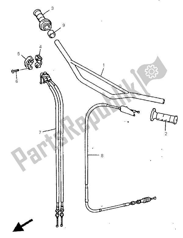 Toutes les pièces pour le Poignée Et Câble De Direction du Yamaha WR 400F 1998