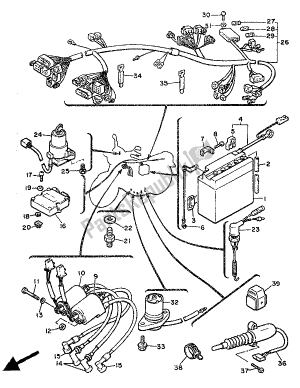 Toutes les pièces pour le électrique 2 du Yamaha XJ 900 1986