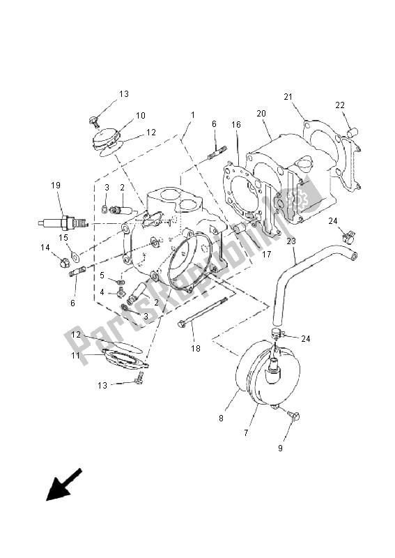 All parts for the Cylinder of the Yamaha VP 250 X City 2009